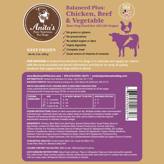 Anita's Pure Nutrition Balanced Plus: Chicken & Beef & Vegetable 2 lbs.-Nutrition-K9 Kraving-Maximum K9 Services