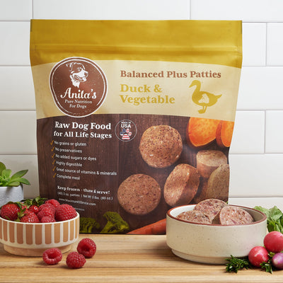 Anita's Pure Nutrition Balanced Plus Patties: Duck & Vegetable 5 lbs.-Nutrition-K9 Kraving-Maximum K9 Services