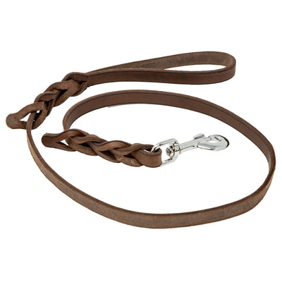 HST Leather Leash with Braided Ends with Handle--HST-Maximum K9 Services