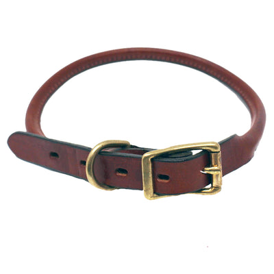Mendota Rolled Leather Standard Collar--Mendota-Maximum K9 Services